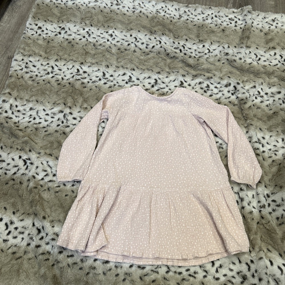H&M Pattern Muslin Dress Dusty Pink / Hearts US 6x